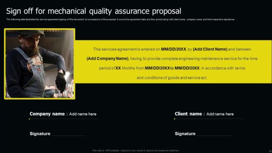 Mechanical Quality Assurance Proposal Ppt PowerPoint Presentation Complete Deck With Slides