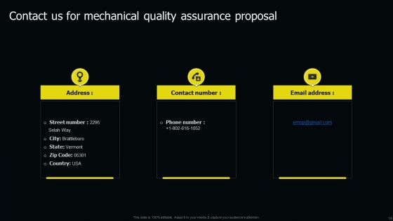 Mechanical Quality Assurance Proposal Ppt PowerPoint Presentation Complete Deck With Slides
