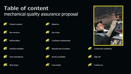 Mechanical Quality Assurance Proposal Ppt PowerPoint Presentation Complete Deck With Slides