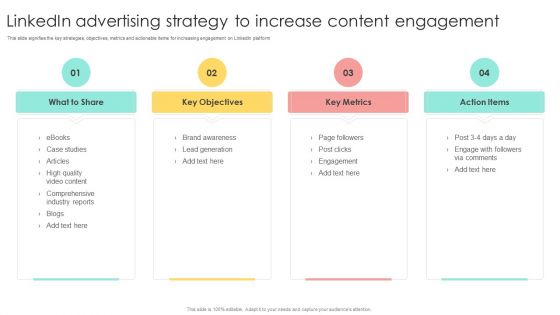 Media Advertising Linkedin Advertising Strategy To Increase Content Engagement Download PDF Media Advertising Linkedin Advertising Strategy To Increase Content Engagement Download PDF