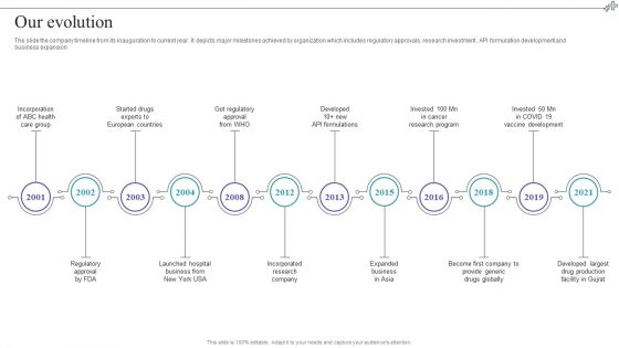 Medical Care Company Overview Our Evolution Background PDF