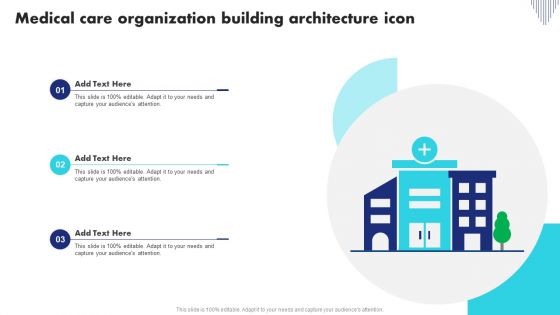 Medical Care Organization Building Architecture Icon Demonstration PDF