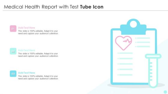 Medical Health Report With Test Tube Icon Guidelines PDF