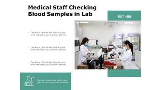 Medical Staff Checking Blood Samples In Lab Ppt PowerPoint Presentation Professional Slide Download PDF