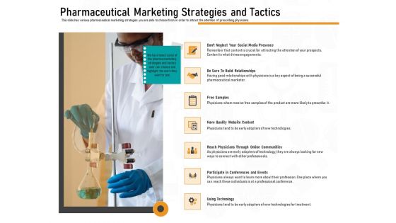 Medicine Promotion Pharmaceutical Marketing Strategies And Tactics Ppt PowerPoint Presentation Slides Template PDF