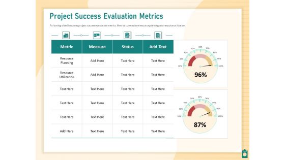 Meet Project Deadlines Through Priority Matrix Project Success Evaluation Metrics Ideas PDF