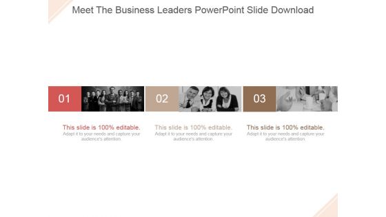 Meet The Business Leaders Ppt PowerPoint Presentation Outline