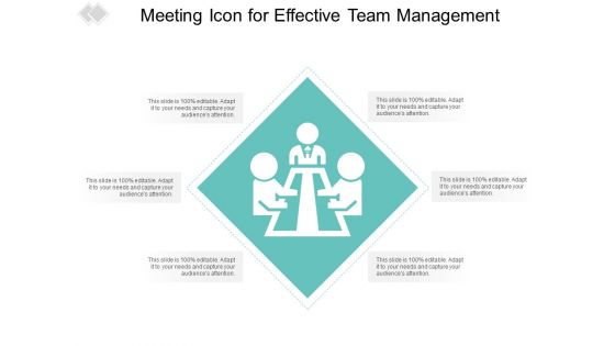 Meeting Icon For Effective Team Management Ppt PowerPoint Presentation Pictures Shapes