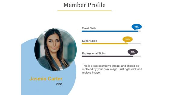Member Profile Template 1 Ppt PowerPoint Presentation Infographic Template Vector Member Profile Template 1 Ppt PowerPoint Presentation Infographic Template Vector