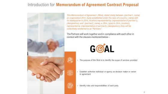 Memorandum Of Agreement Contract Proposal Ppt PowerPoint Presentation Complete Deck With Slides