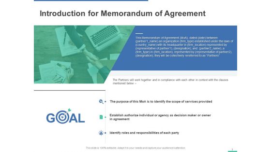 Memorandum Of Agreement Proposal Ppt PowerPoint Presentation Complete Deck With Slides