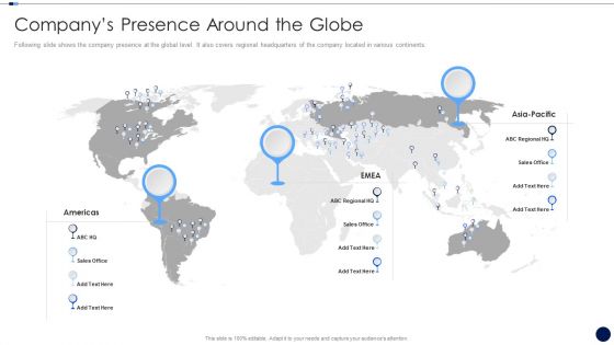 Merger And Acquisition Due Diligence Checklist Companys Presence Around The Globe Slides PDF