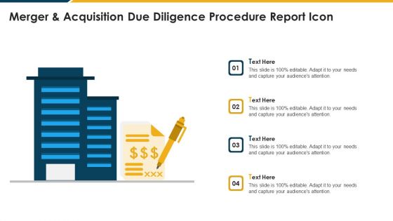 Merger And Acquisition Due Diligence Procedure Report Icon Pictures PDF Merger And Acquisition Due Diligence Procedure Report Icon Pictures PDF