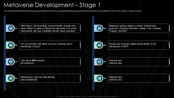 Metaverse Development Stage 1 Metaverse Technology IT Ppt Professional Design Ideas PDF