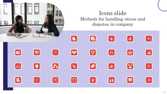 Methods For Handling Stress And Disputes In Company Ppt PowerPoint Presentation Complete Deck With Slides