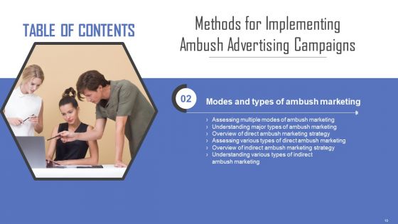 Methods For Implementing Ambush Advertising Campaigns Ppt PowerPoint Presentation Complete Deck With Slides