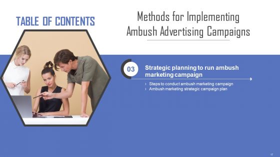Methods For Implementing Ambush Advertising Campaigns Ppt PowerPoint Presentation Complete Deck With Slides