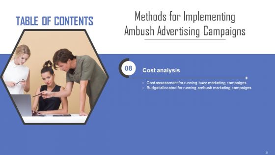 Methods For Implementing Ambush Advertising Campaigns Ppt PowerPoint Presentation Complete Deck With Slides