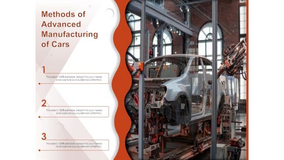 Methods Of Advanced Manufacturing Of Cars Ppt PowerPoint Presentation Professional Portrait PDF