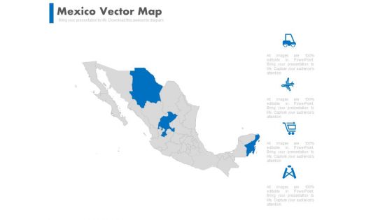 Mexico Map For Travel And Tourism Powerpoint Slides