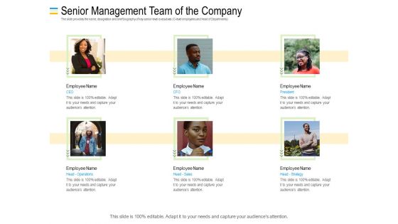 Mezzanine Debt Financing Pitch Deck Senior Management Team Of The Company Ppt File Sample PDF