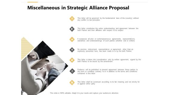 Miscellaneous In Strategic Alliance Proposal Ppt PowerPoint Presentation Styles Slides