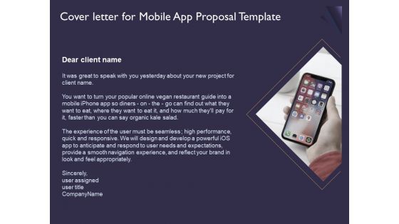 Mobile App Development Cover Letter For Proposal Template Themes PDF