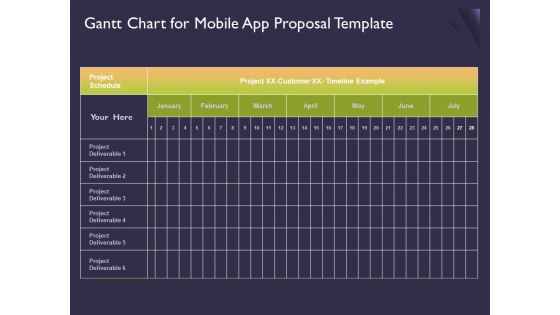 Mobile App Development Gantt Chart For Proposal Template Brochure PDF