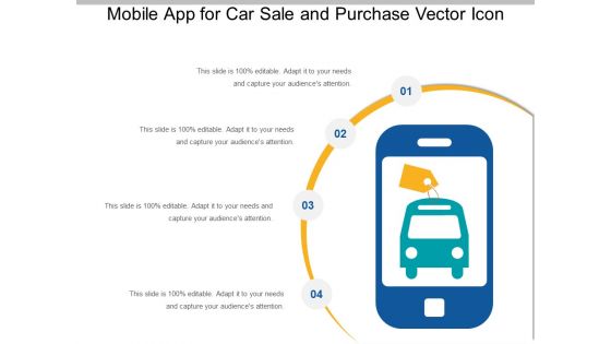 Mobile App For Car Sale And Purchase Vector Icon Ppt PowerPoint Presentation Gallery Samples PDF