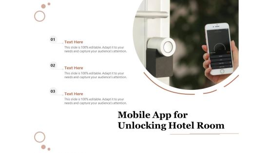 Mobile App For Unlocking Hotel Room Ppt PowerPoint Presentation Gallery Icon PDF