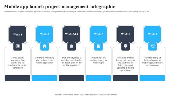 Mobile App Launch Project Management Infographic Brochure PDF