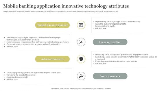 Mobile Banking Application Innovative Technology Attributes Brochure PDF