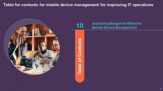 Mobile Device Management For Improving IT Operations Ppt PowerPoint Presentation Complete Deck With Slides