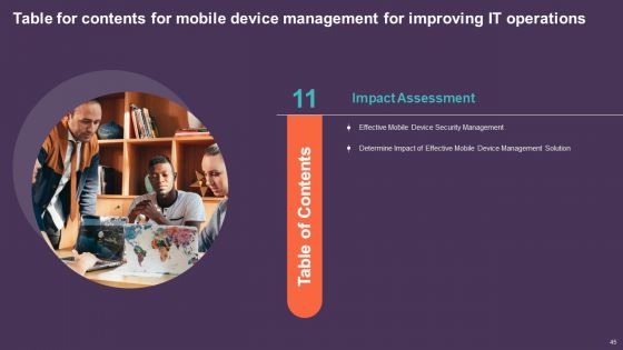 Mobile Device Management For Improving IT Operations Ppt PowerPoint Presentation Complete Deck With Slides