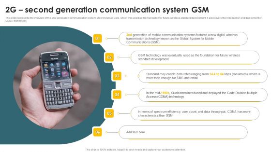 Mobile Phone Generations 1G To 5G 2G Second Generation Communication System Gsm Summary PDF