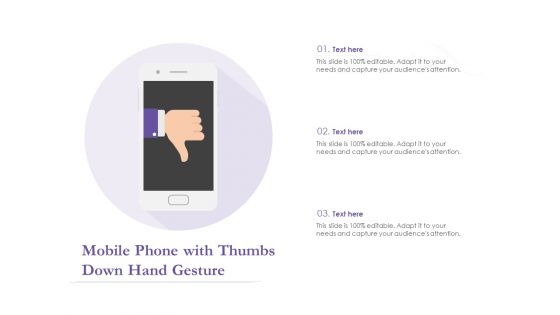Mobile Phone With Thumbs Down Hand Gesture Ppt PowerPoint Presentation Summary Files PDF