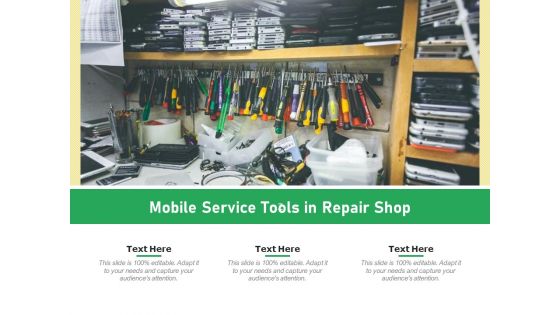 Mobile Service Tools In Repair Shop Ppt PowerPoint Presentation Gallery Picture PDF