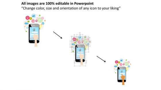 Mobile With Social Apps For Communication Powerpoint Template