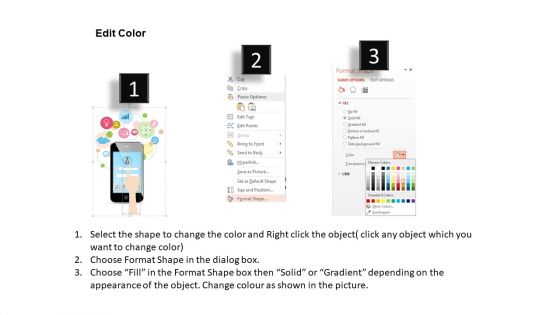 Mobile With Social Apps For Communication Powerpoint Template