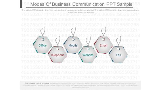 Modes Of Business Communication Ppt Sample