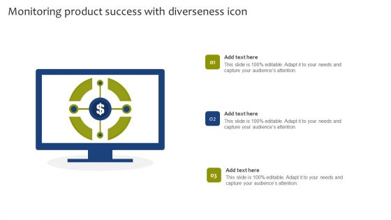 Monitoring Product Success With Diverseness Icon Graphics PDF