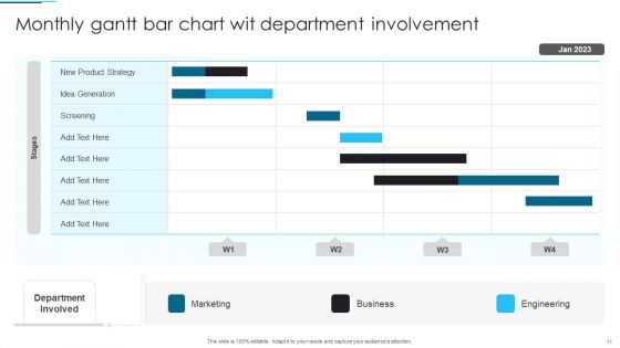 Monthly Gantt Bar Chart Ppt PowerPoint Presentation Complete With Slides