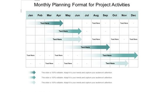 Monthly Planning Format For Project Activities Ppt PowerPoint Presentation Pictures Model