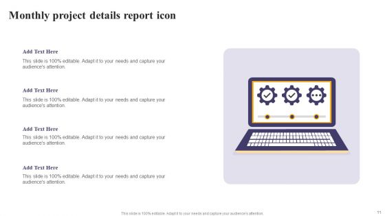 Monthly Project Progress Details Ppt PowerPoint Presentation Complete Deck With Slides