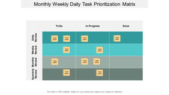 Monthly Weekly Daily Task Prioritization Matrix Ppt PowerPoint Presentation Model Guide