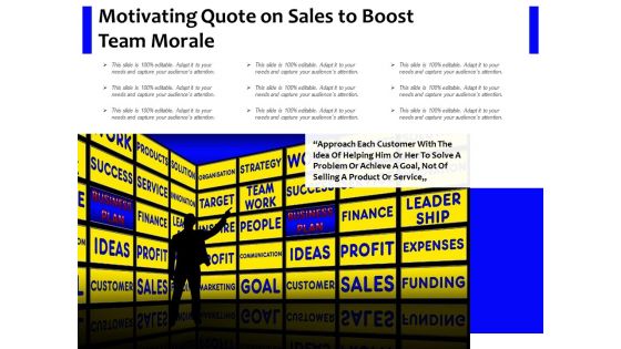 Motivating Quote On Sales To Boost Team Morale Ppt PowerPoint Presentation Infographics Gridlines PDF