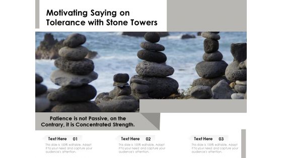 Motivating Saying On Tolerance With Stone Towers Ppt PowerPoint Presentation File Designs PDF