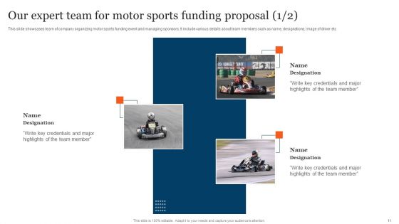 Motor Sports Funding Proposal Ppt PowerPoint Presentation Complete Deck With Slides