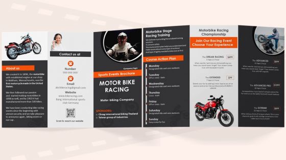 Motorcycle Racing Sports Brochure Trifold Motorcycle Racing Sports Brochure Trifold
