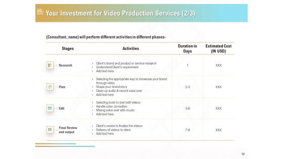 Movie Making Solutions Proposal Ppt PowerPoint Presentation Complete Deck With Slides